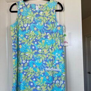 Lilly Pulitzer Classic Cotton Shift Dress Sweet Blue Size 8 NWT $198